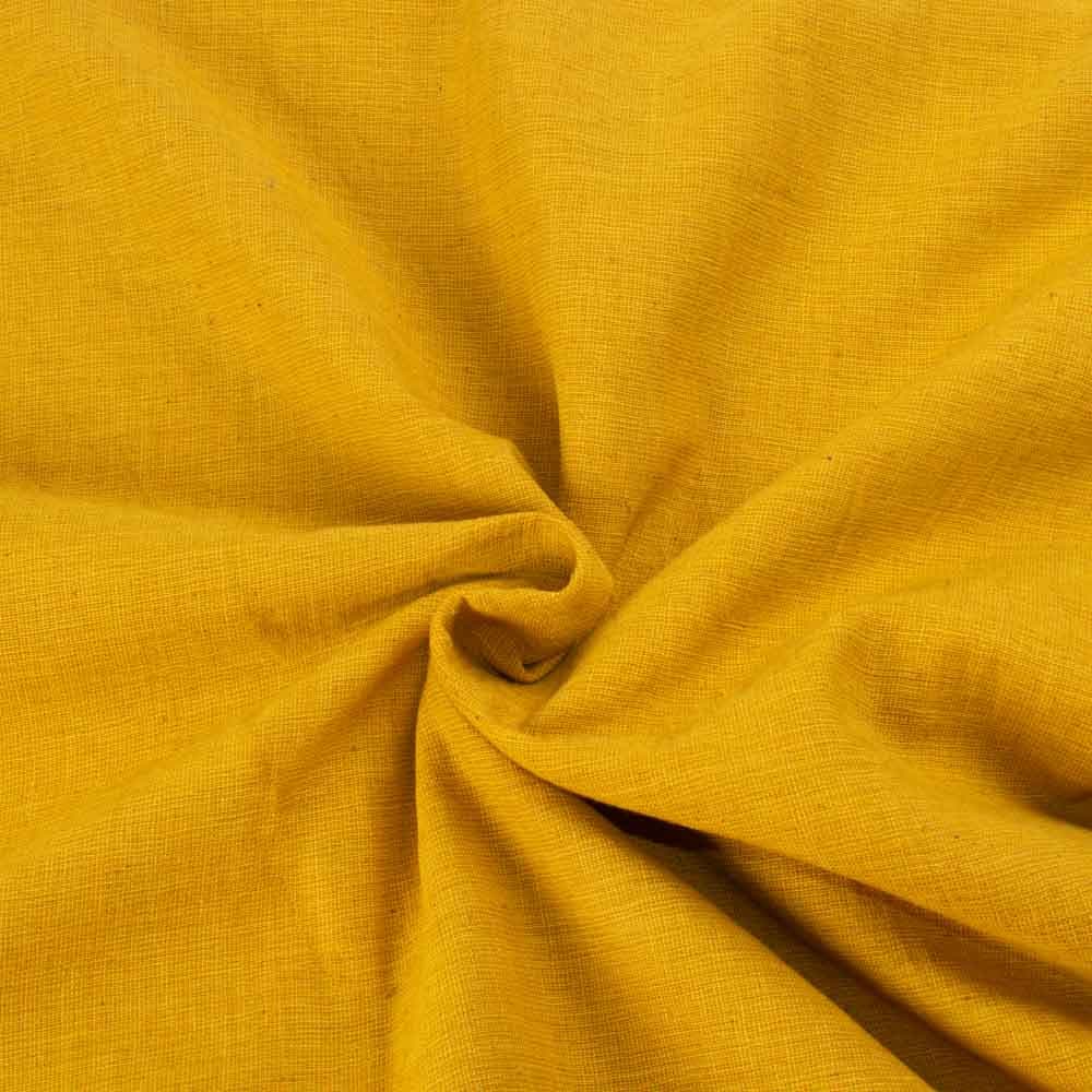 Chambray Mustard Yellow Pure Cotton 110 GSM Handwoven Fabric