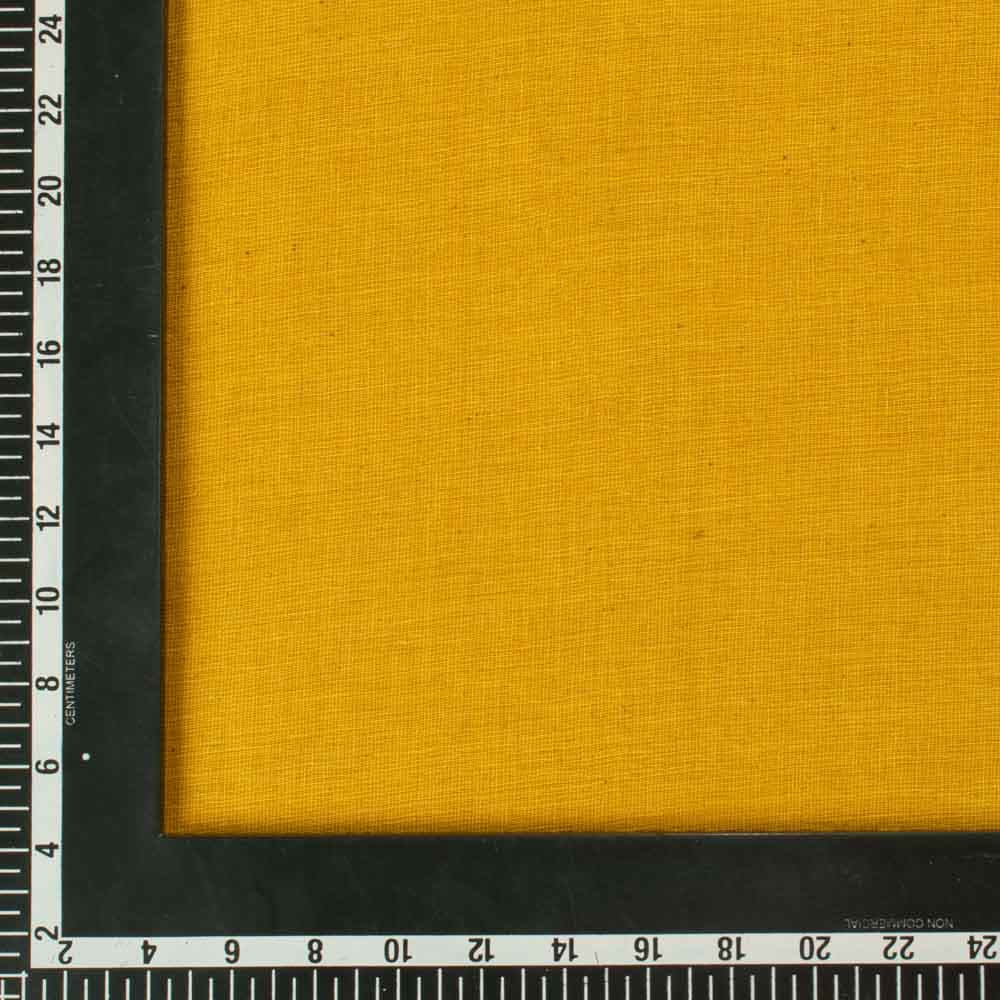 Chambray Mustard Yellow Pure Cotton 110 GSM Handwoven Fabric